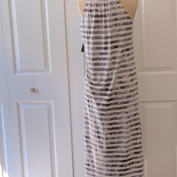 Ellelauri Sleeveless, Strap Top MIDI Dress- XS- Gray & White Stripe- NWT - Picture 2 of 10